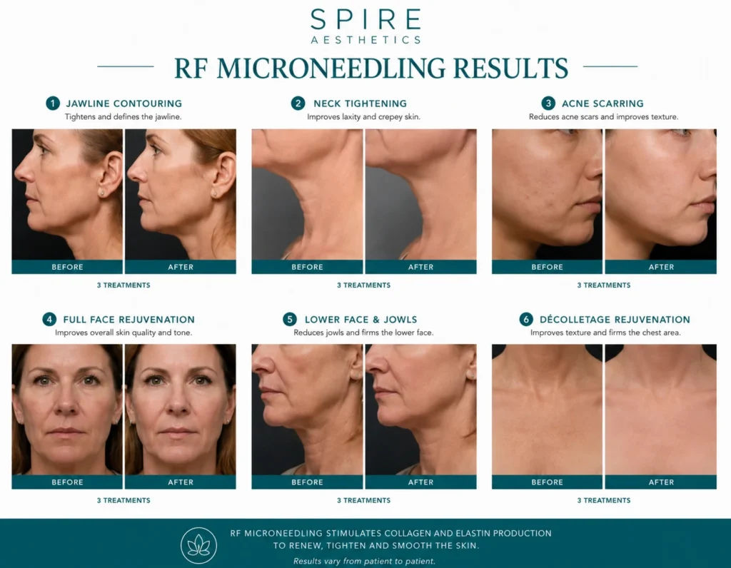 RF Microneedling Skin tightening Waverley results